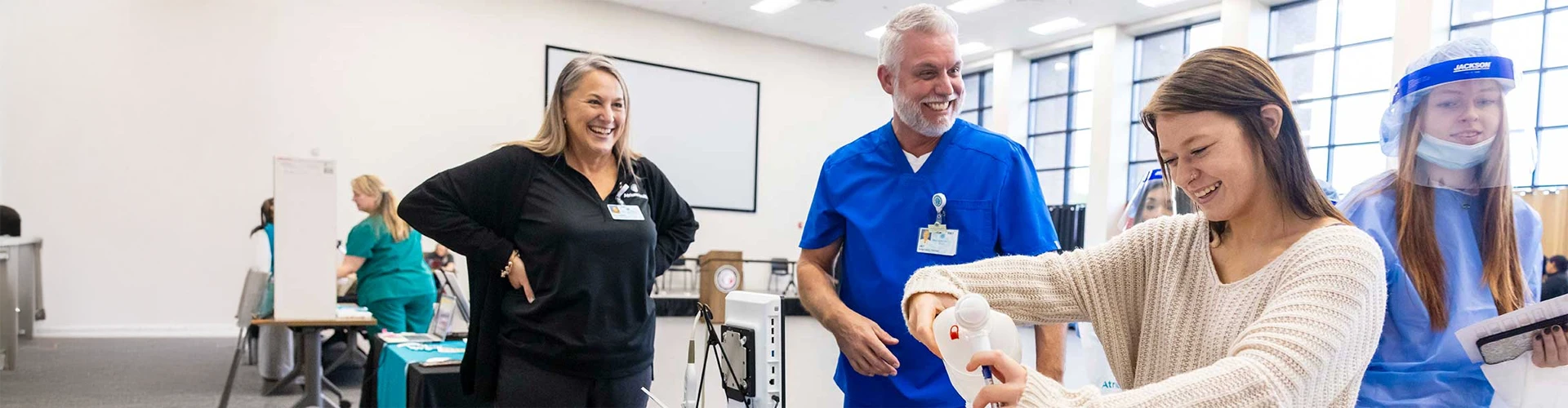 Smiling caregivers