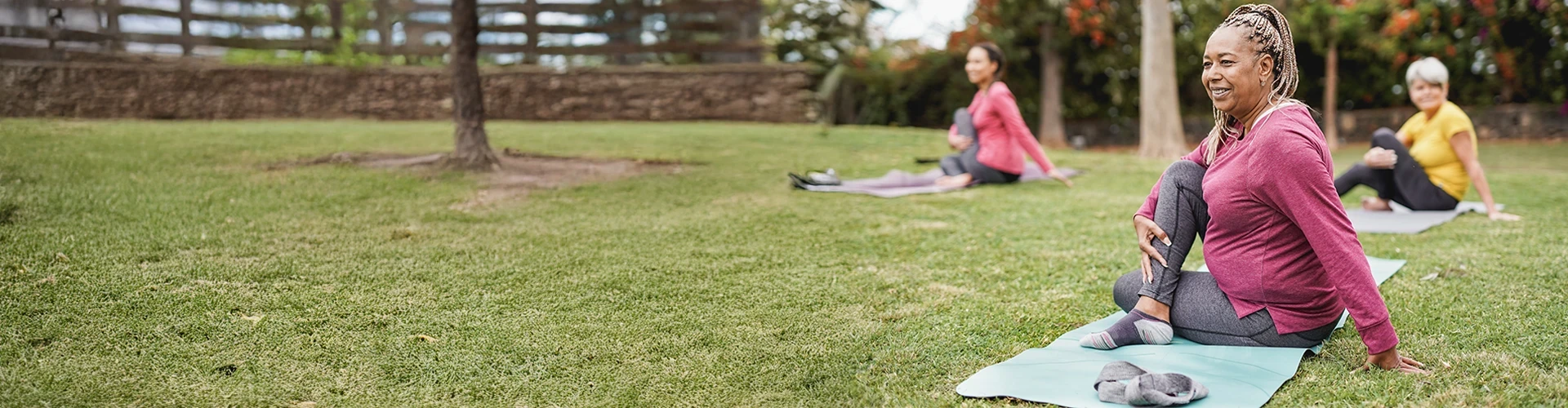 Women doing yoga