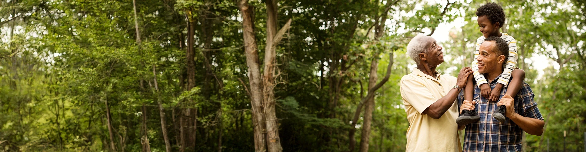 Family in a forest